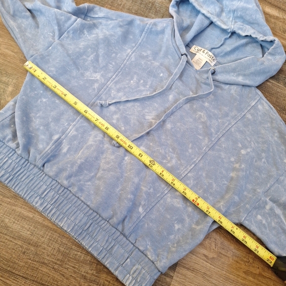 Cut & Paste Cropped Blue Hoodie size XS - Picture 7 of 10